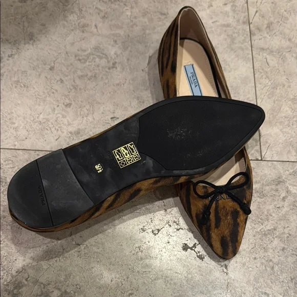 Prada Leopard Print Ballet Flats size 37.5